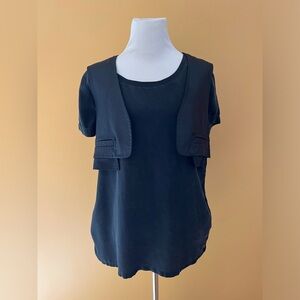 G-Star Raw Scyler Tunic Women size M, moto style  black silk with faux vest